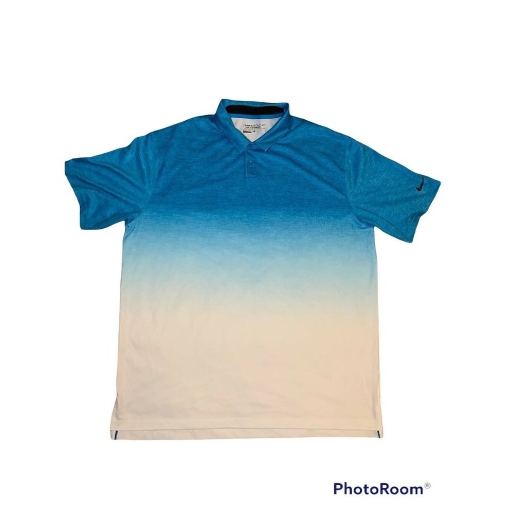 Nike Golf Tour Performance Men’s Golf Polo Blue Ombré Size Extra Large